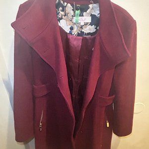 Eliza J Burgundy Coat